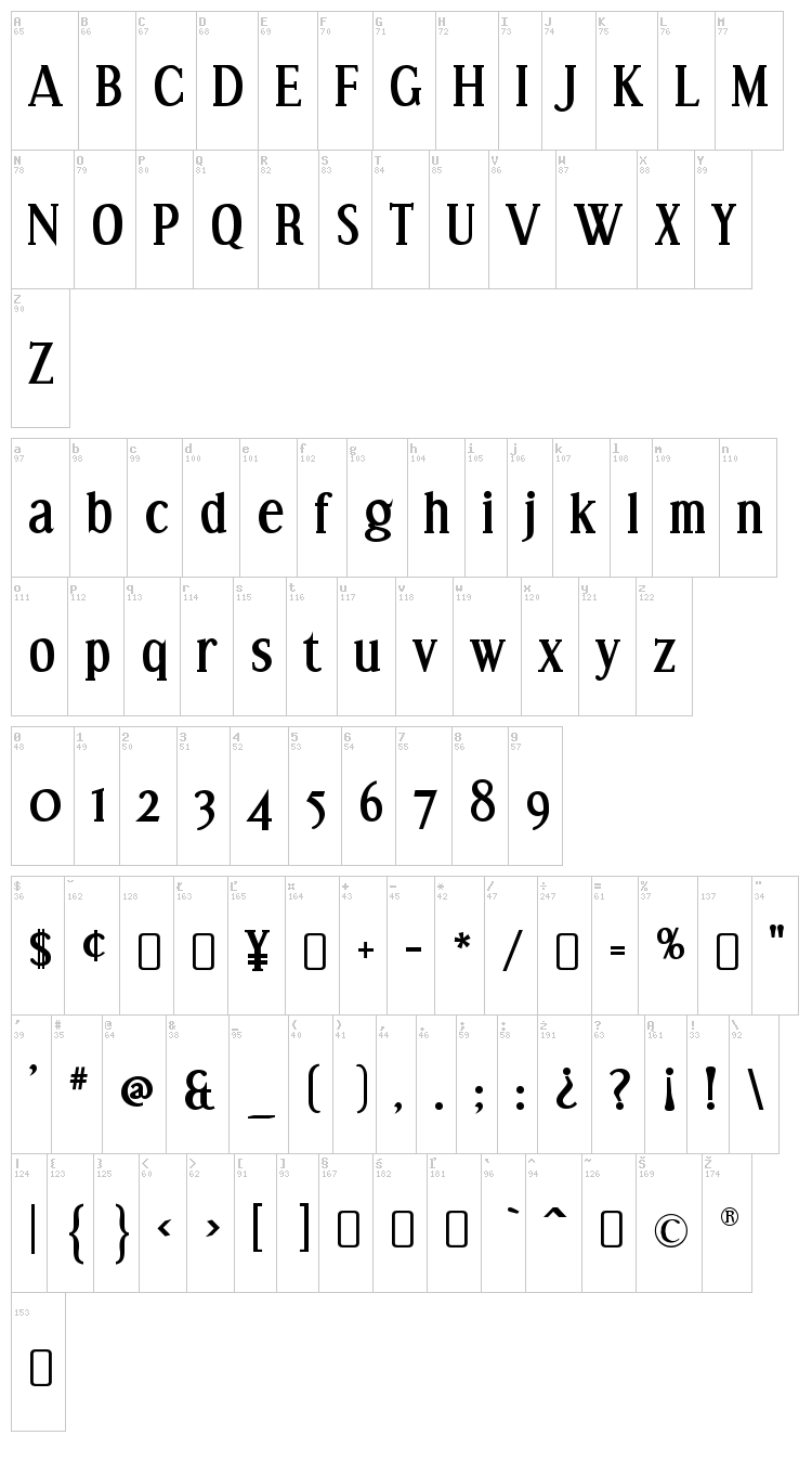 Effloresce font map